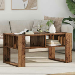 Table basse - VIDAXL - 92 x 495 x 45 cm - Bois dingénierie - Marron - Étagères pratiques