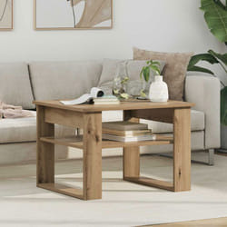 Table basse - VIDAXL - Chêne artisanal - 64 x 54 x 44 cm - Bois dingénierie - Étèles de rangement