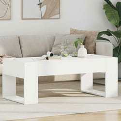 VIDAXL Table basse rectangulaire blanche 110 x 50 x 41 cm – bois dingénierie