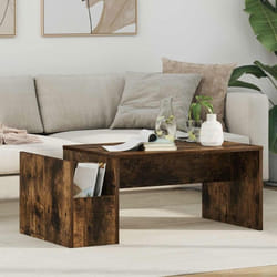 Table basse - VIDAXL - 90 x 45 x 35 cm - Chêne fumé - Bois dingénierie - Rectangulaire