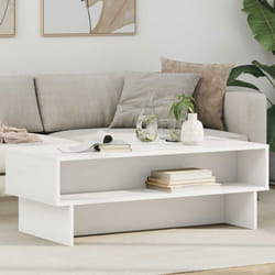 Table basse - VIDAXL - 100 x 46 x 35 cm - Blanc - Bois dingénierie - Étagères intégrées