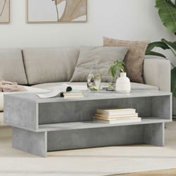 VIDAXL Table basse gris béton 100 x 46 x 35 cm en bois dingénierie avec étagères