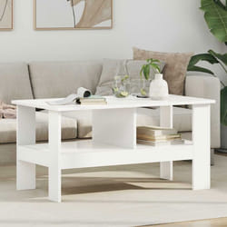VIDAXL Table basse rectangulaire blanche 90 x 50 x 45 cm - Bois dingénierie