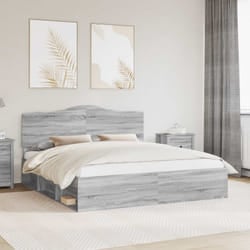 Cadre De Lit Gris Sonoma 200 X 200 Cm Pin Massif Vidaxl