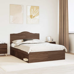 Cadre De Lit Chêne Brun 140 X 200 Cm Pin Massif Vidaxl