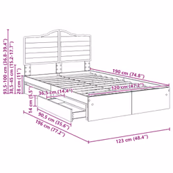 Lit De Rangement Blanc 120 X 190 Cm Bois D'Ingénierie Vidaxl - Vue supplémentaire 2