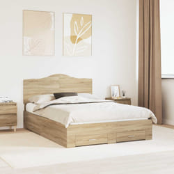 Cadre De Lit Chêne Sonoma 140 X 190 Cm Bois D'Ingénierie Vidaxl