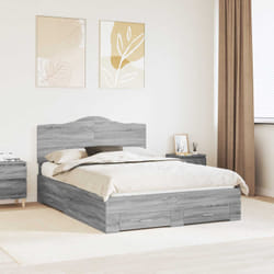 Cadre De Lit Gris Sonoma 140 X 190 Cm Bois D'Ingénierie Vidaxl