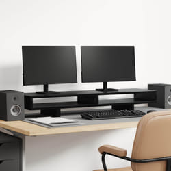 Support De Moniteur Noir 100 X 27 X 13 Cm Bois D'Ingénierie Vidaxl
