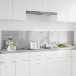 Protection De Cuisine 2 Pcs Gris Clair 100 X 40 Cm Verre Trempé Vidaxl