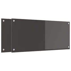 Protection De Cuisine 2 Pcs Gris Foncé 90 X 40 Cm Verre Trempé Vidaxl