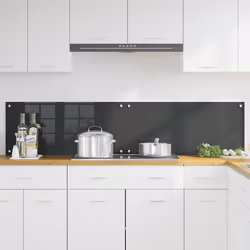 Protection De Cuisine 2 Pcs Gris Foncé 90 X 40 Cm Verre Trempé Vidaxl - Vue supplémentaire 2