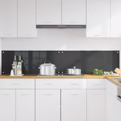 Protection De Cuisine 2 Pcs Gris Foncé 100 X 40 Cm Verre Trempé Vidaxl - Vue supplémentaire 2