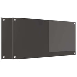 Protection De Cuisine 2 Pcs Gris Foncé 100 X 50 Cm Verre Trempé Vidaxl