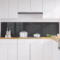 Protection De Cuisine 2 Pcs Gris Foncé 100 X 50 Cm Verre Trempé Vidaxl - Vue supplémentaire 2
