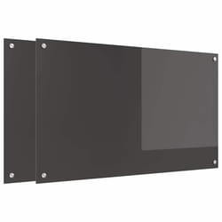 Protection De Cuisine 2 Pcs Gris Foncé 100 X 60 Cm Verre Trempé Vidaxl