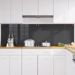 Protection De Cuisine 2 Pcs Gris Foncé 100 X 60 Cm Verre Trempé Vidaxl - Vue supplémentaire 2