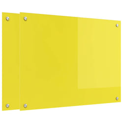 Protection De Cuisine 2 Pcs Jaune 80 X 60 Cm Verre Trempé Vidaxl