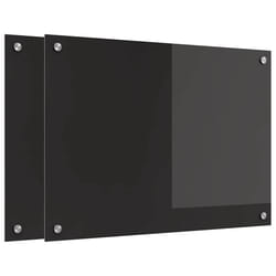 Protection De Cuisine Noir 70 X 50 Cm Verre Trempé Vidaxl