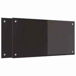 Protection De Cuisine Noir 80 X 40 Cm Verre Trempé Vidaxl