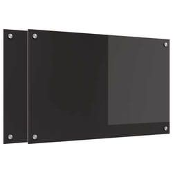 Protection De Cuisine Noir 80 X 50 Cm Verre Trempé Vidaxl