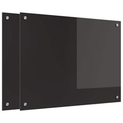 Protection De Cuisine Noir 80 X 60 Cm Verre Trempé Vidaxl