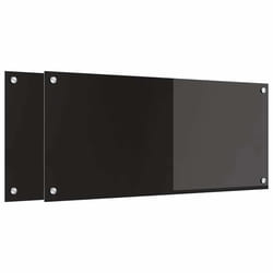 Protection De Cuisine Noir 90 X 40 Cm Verre Trempé Vidaxl
