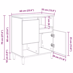 Buffets 3 Pcs Chêne Artisanal 60 X 35 X 70 Cm Bois D'Ingénierie Vidaxl - Vue supplémentaire 2