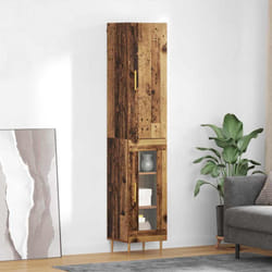Haut Armoire 2 Pcs Bois Ancien Bois D'Ingénierie Vidaxl
