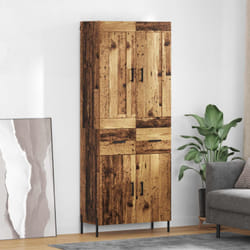 Haut Armoire 2 Pcs Bois Ancien Bois D'Ingénierie Vidaxl