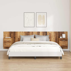 Tête De Lit Avec Armoire 3 Pcs Bois Ancien Bois D'Ingénierie Vidaxl