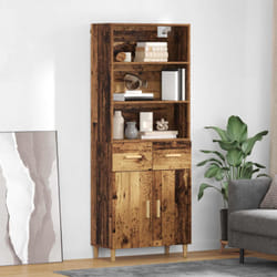 Haut Armoire Bois Ancien 69,5 X 32,5 X 180 Cm Bois D'Ingénierie Vidaxl