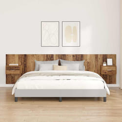 Tête De Lit Avec Armoire 3 Pcs Bois Ancien Bois D'Ingénierie Vidaxl