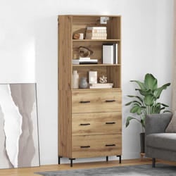 Haut Armoire Avec Tiroir Chêne Artisanal 69,5 X 34 X 180 Cm Vidaxl