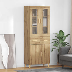 Haut Armoire Avec Tiroir Chêne Artisanal 69,5 X 34 X 180 Cm Vidaxl