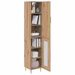 Haut Armoire 2 Pcs Chêne Artisanal Bois D'Ingénierie Vidaxl - Vue supplémentaire 2