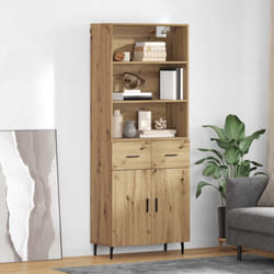 Haut Armoire Avec Tiroir Chêne Artisanal 69,5 X 34 X 180 Cm Vidaxl