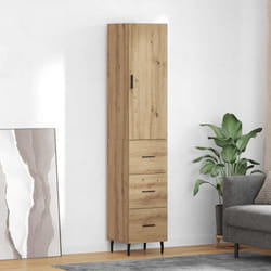 Haut Armoire Avec Tiroir Chêne Artisanal 34,5 X 34 X 180 Cm Vidaxl