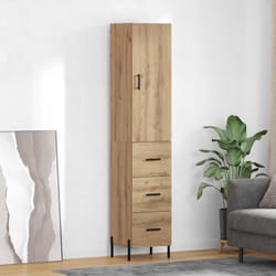 Haut Armoire Avec Tiroir Chêne Artisanal 34,5 X 34 X 180 Cm Vidaxl