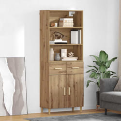 Haut Armoire Avec Tiroir Chêne Artisanal 69,5 X 32,5 X 180 Cm Vidaxl
