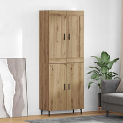 Haut Armoire 2 Pcs Chêne Artisanal Bois Aggloméré Et Verre Vidaxl