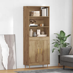 Haut Armoire Chêne Artisanal 69,5 X 34 X 180 Cm Vidaxl