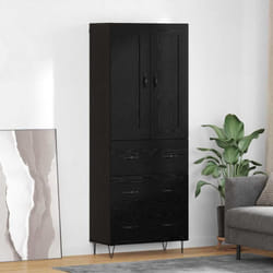 Haut Armoire Chêne Noir 69,5 X 34 X 180 Cm Bois D'Ingénierie Vidaxl