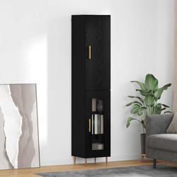 Haut Armoire 2 Pcs Chêne Noir Bois D'Ingénierie Vidaxl