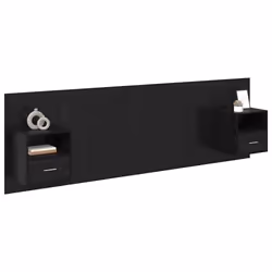 Tête De Lit Avec Armoire 3 Pcs Chêne Noir Bois D'Ingénierie Vidaxl - Vue supplémentaire 2