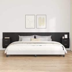 Tête De Lit Avec Armoire 3 Pcs Chêne Noir Bois D'Ingénierie Vidaxl