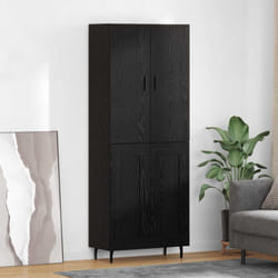 Haut Armoire 2 Pcs Chêne Noir Bois Aggloméré Et Verre Vidaxl
