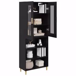 Haut Armoire Chêne Noir 69,5 X 34 X 180 Cm Vidaxl - Vue supplémentaire 2