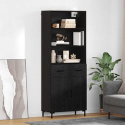 Haut Armoire Chêne Noir 69,5 X 34 X 180 Cm Bois D'Ingénierie Vidaxl