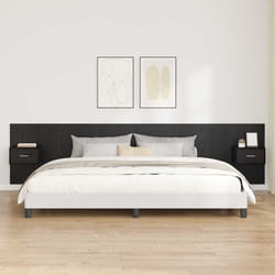 Tête De Lit Avec Armoire 3 Pcs Chêne Noir Bois D'Ingénierie Vidaxl